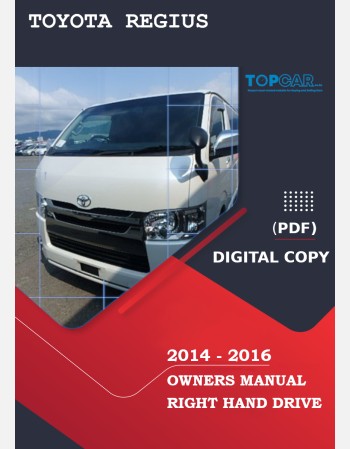 toyota regius ace 2014 2015 2016 owners manual in english